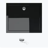 doporro Duschtasse Duschwanne 100x120x4 flach inkl. Ablaufgarnitur DIN-Anschlüsse für bodenebene Montage geeignet Faro2