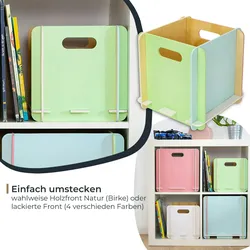 HMF Aufbewahrungsbox aus Holz zum Zusammenstecken, 2er Set, 25 cm + 32 cm, Mehrfarbig