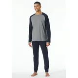 SCHIESSER Schlafanzug SCHIESSER ""95/5"" Gr. 50, blau (804-nachtblau) Herren Homewear-Sets mit zweifarbigem Oberteil