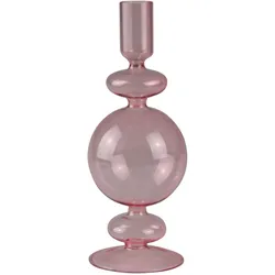 Kerzenständer AM DESIGN "aus roséfarbenem Glas", rosa (rosé), B:10cm H:22cm, Glas, Kerzenhalter, stilvolle Ergänzung für romantische Dekorationen