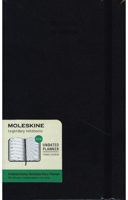 Moleskine / Moleskine Undatierter Wochen Notizkalender, Large/A5, Schwarz, Gebunden