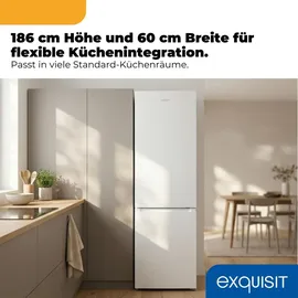 Exquisit KGC5400-130-NF-040D Kühl-Gefrierkombination (400 l, 1860 mm hoch, Weiß)