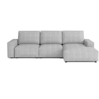 Emoebel24 Modular Ecksofa Fergi Rechts L-form 289x166x90 cm Grau - Grau