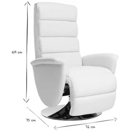 miliboo Relaxsessel NELSON Kunstleder 75 x 109 x 72 cm Weiß mit Liegeposition