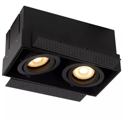 Lucide 09925/02/30 Spotleuchte Trimless 2x50w | GU10 - schwarz, einstellbar, dimmbar