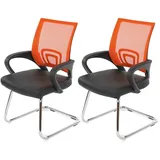 MCW 2er-Set Konferenzstuhl Afragola, Besucherstuhl, Kunstleder MVG-zertifiziert ~ orange