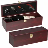 MacMa Weinbox aus Holz für 1 Flasche mit Kellnermesser