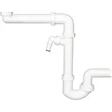 HL Raumspar-Siphon HL126SR DN40x6/4" mit Kugelgelenk und Waschgeräte-Anschluss