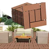 Wolketon Wpc Terrassenfliesen 55er Spar Set Für 5m2, 30x30 Cm, Braun In Holzoptik, Für Garten Balkon Bodenbelag Mit Drainage Und Klicksystem