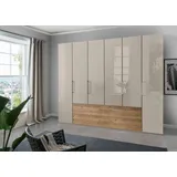 Wiemann Kleiderschrank »Metz«, hochwertige Glasfront inkl. Schubkästen im Holzfarbton, beige