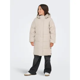 KIDS ONLY Steppmantel KIDS ONLY "KOGIRENE PUFFER COAT OTW NOOS", Mädchen, Gr. 164, grau (pumice stone), Web, Obermaterial: 100% Polyester, unifarben, normal knielang, Mäntel Steppmantel, mit seitlichen Druckknöpfen
