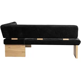 Home Affaire Eckbank HOME AFFAIRE "Louise Polsterbank, Esszimmerbank, Küchenbank", grau (magnet, dekor eiche ontario), B:212cm H:86cm T:170cm, Holzwerkstoff, Massivholz, Polyester, Sitzbänke, Eckbank, mit Nosag Wellenfedern im Sitz für mehr Komfort, Breite 212x170 cm