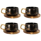 Intirilife Teetasse 0,2 l Schwarz 4 St.