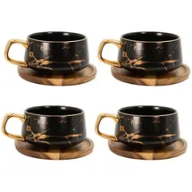 Intirilife Teetasse 0,2 l Schwarz 4 St.