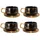 Intirilife Teetasse 0,2 l Schwarz 4 St.