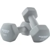 Miweba Sports Kurzhantel Gymnastikhanteln NKH100 - 9 Gewichtsklassen, (Set, Hanteln, Kurzhanteln, Gymnastikhanteln, Hantelset), Aerobic Hantel Set Kurzhantel Fitnesshanteln Gewichte grau 2 x 6,0 kg