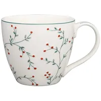 GREENGATE Becher LUCIE Weiß mit Beerenzweigen Porzellan Tasse