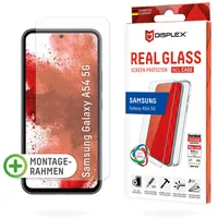 Displex Panzerglas + Schutzhülle für Samsung Galaxy A54 5G, Eco-Montagerahmen, kratzer-resistent