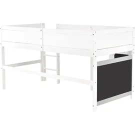 SOFTWEARY Hochbett 90 x 200 cm Kiefer massiv weiß