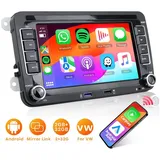 Hikity 7 Zoll Android Carplay Autoradio für VW Golf 5/6 Passat B6 Navi Autoradio (Digitalradio (DAB), GPS-Navigation Bluetooth) schwarz