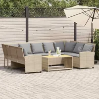 vidaXL Garten-Lounge-Set 9-tlg. beige