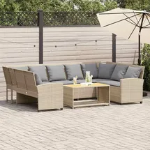 vidaXL Garten-Lounge-Set 9-tlg. beige