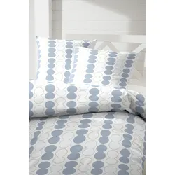 Bettwäsche PRIMERA "the chain", blau (blau, weiß), B/L: 155cm x 220cm, , Perkal, B/L: 80cm x 80cm, Perkal, Obermaterial: 100% Baumwolle, Bettwäsche, mit Kettenmuster