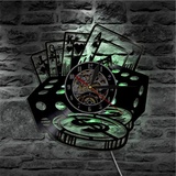 YUN Clock Wanduhr Aus Vinyl Schallplattenuhr Upcycling LED Poker Karten Familien Dekoration 3D Design-Uhr Wohnzimmer Schlafzimmer Restaurant Wand-Deko Schwarz : 30 cm