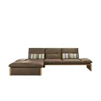 KOINOR Leder-Ecksofa mit Massivholzrahmen aus Wildeiche Humfrey ¦ braun ¦ Maße (cm): B: 314 H: 93 T: 159