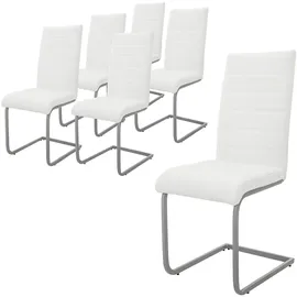 ML-Design Esszimmerstuhl Kunstleder Weiß 6er Set