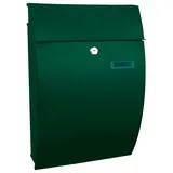 Proregal Wandbriefkasten Geronan mit Namensschild HxBxT 48x32,2x15,5cm | Einwurföffnung 24x4cm | Grün