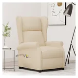vidaXL Massagesessel mit Aufstehhilfe Creme Stoff