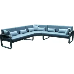 MWH Widero Loungeset 3-tlg. Aluminium/Olefin inkl. 9 Kissen matt grey