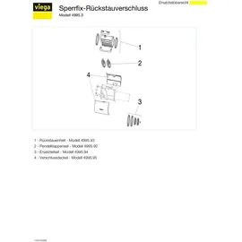 Viega Rückstauverschluss Sperrfix, 4995.3 in Dn50 Kunststoff weiss