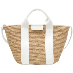 Shopper MARC O'POLO "aus hochwertiger Jute", Damen, Gr. B/H/T: 30cm x 18cm x 7cm, weiß (weiß cotton), Jute, unifarben, Taschen