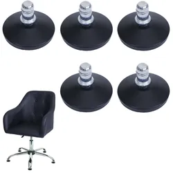 5er-Set Bodengleiter MCW-K73 statt Rollen - fester Stand für Bürostuhl/Esszimmerstuhl, Fußgleiter, Ø 11mm ~ schwarz