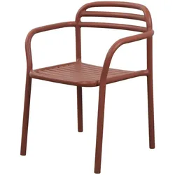 Armlehnstuhl Bliss Cane-line Aluminium desert red grau, Designer Johannes Foersom & Peter Hiort-Lorenzen, 77x59x56 cm