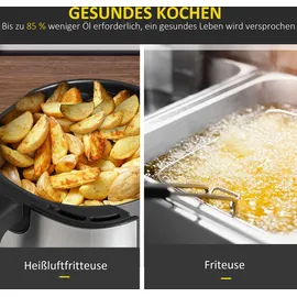 Homcom Heißluftfritteuse 6,5 L 1700W schwarz