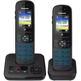 Panasonic KX-TGH722BLB, DECT-Telefon, Kabelloses Mobilteil, Freisprecheinrichtung, 200 Eintragungen, Anrufer-Identifikation, Schwarz - Schwarz