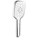 Marwell - Silver Quattro Handbrause - 3 Strahlarten Per Klick Wechselbar - Antikalknoppen - Selbstreinigungsfunktion