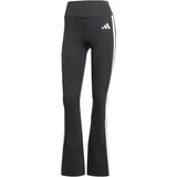 adidas Damen Tight Optime Essentials 3-Streifen Flared, Größe L in Schwarz BLACK/WHITE