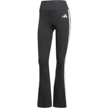 adidas Damen Tight Optime Essentials 3-Streifen Flared, Größe L in Schwarz BLACK/WHITE