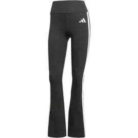 adidas Damen Tight Optime Essentials 3-Streifen Flared, Größe L in Schwarz BLACK/WHITE