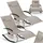 Tectake Taya Sonnenliege 200 x 58 x 55 cm Beige