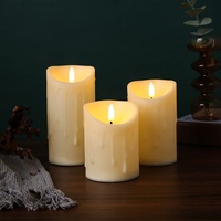 JXGZHNYL Flammenlose Kerzen, LED blinkende Kerzen mit Fernbedienung, 3 Kerzen unterschiedlicher Höhe, Stromversorgung durch 3AAA-Batterien (nicht im Lieferumfang enthalten)