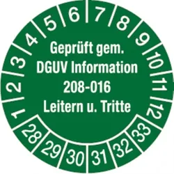 Dreifke® Prüfplakette ab 28 geprüft gem. DGUV Information 208-01 - 30 mm Folie selbstklebend, 10 St