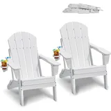 Vevor Adirondack-Stuhl Gartenstuhl 2er-Set klappbar 0 x 0 x 0 cm Weiß