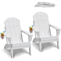 Vevor Adirondack-Stuhl Gartenstuhl 2er-Set klappbar 0 x 0 x 0 cm Weiß