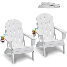 Vevor Adirondack-Stuhl Gartenstuhl 2er-Set klappbar 0 x 0 x 0 cm Weiß