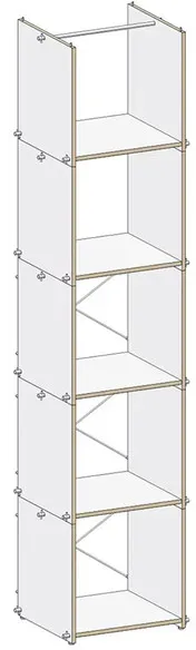 Regalsystem M6 Gentner-Design weiß, Designer Matthias Gentner, 197x45x39 cm